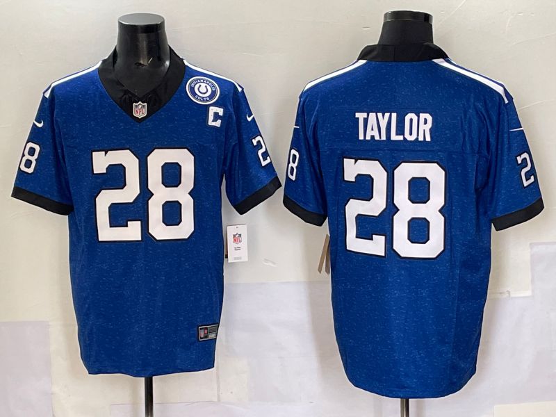 Men 2025 Indianapolis Colts #28 Taylor Blue Retro three generations Nike Limited NFL Jersey 03->indianapolis colts->NFL Jersey